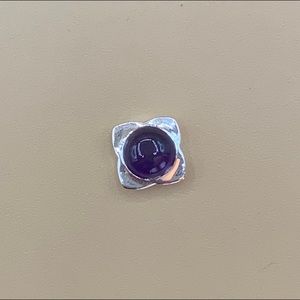 AMETHYST set it silver (to add to pendent as additional stone)* stone only
